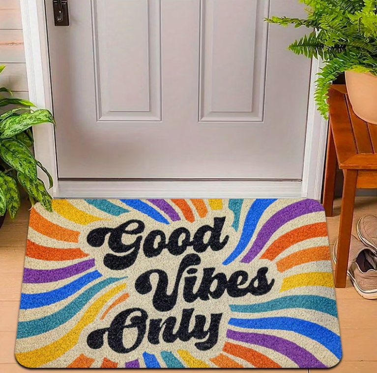 Good Vibes Only Welcome Mat -  - Home Goods Bathroom Rugs のレビューと価格