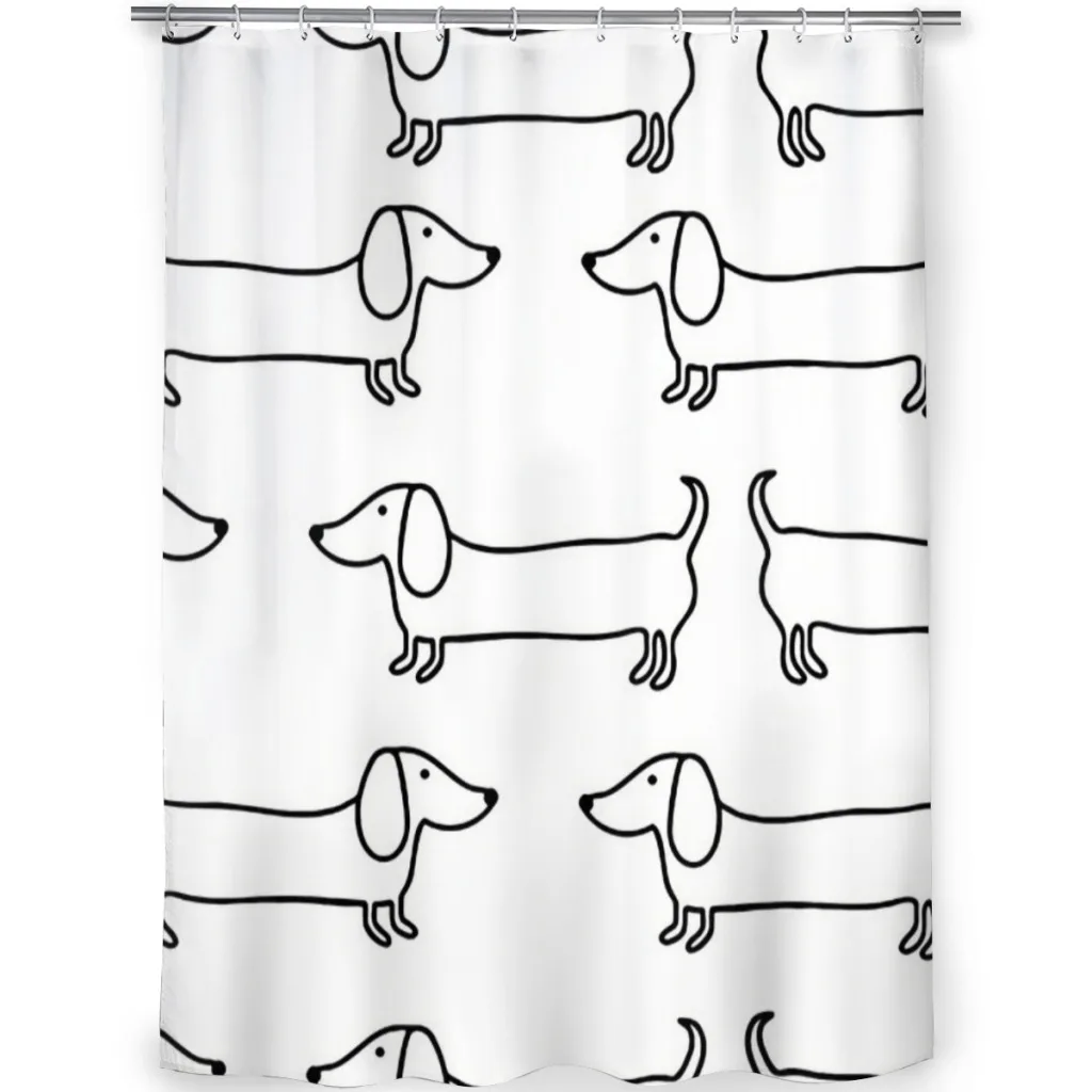 Dachshund Black White Bathroom - Home Bathroom Partition のレビューと価格