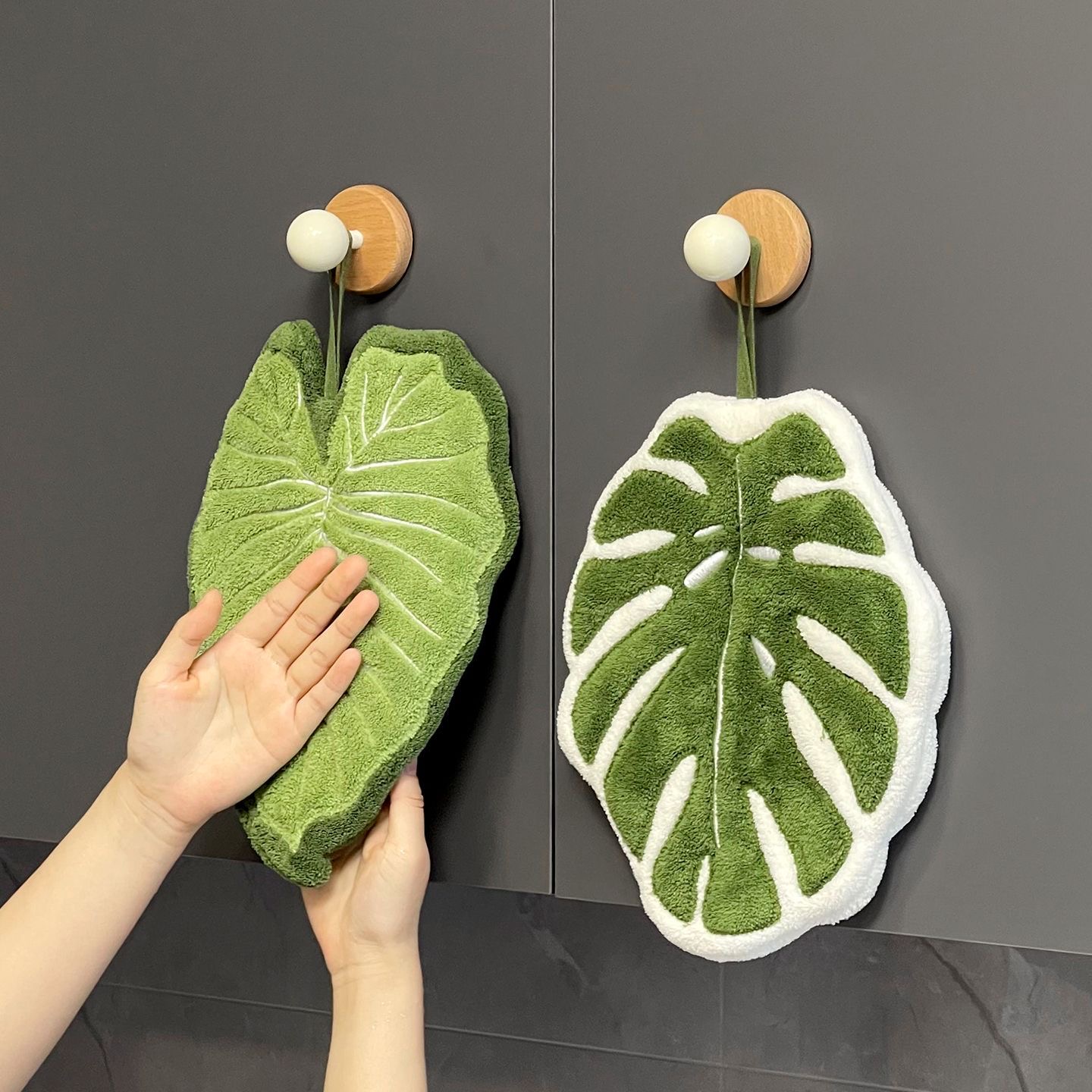 Cute Turtle Back Leaf Hand Tow - Home Goods Bathroom Decor のレビューと価格