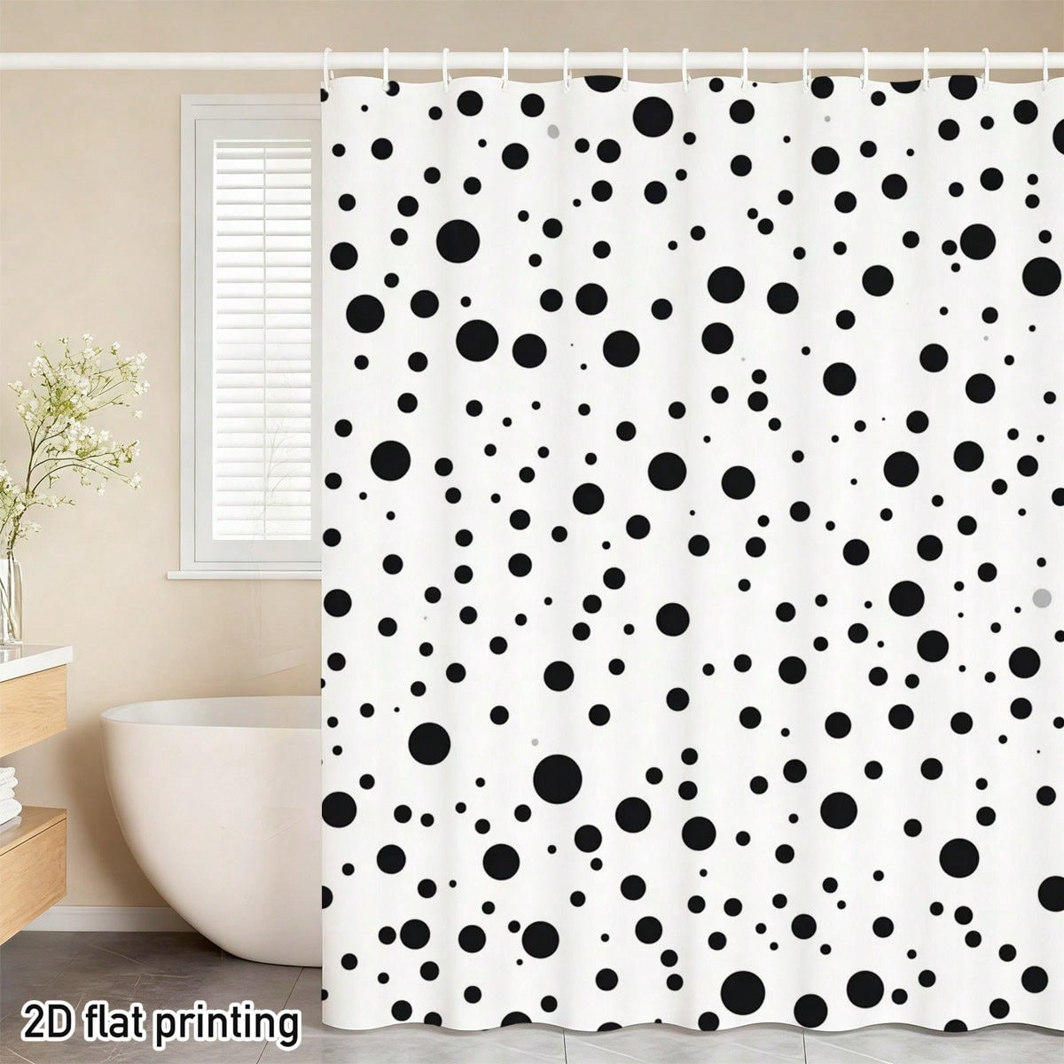 1PC Minimalist 2D Polka Dot Sh - Home Bathroom Partition のレビューと価格