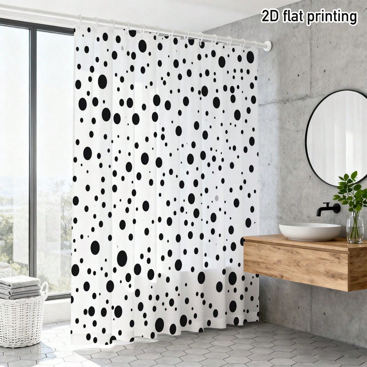 1PC Minimalist 2D Polka Dot Sh - Home Bathroom Partition のレビューと価格