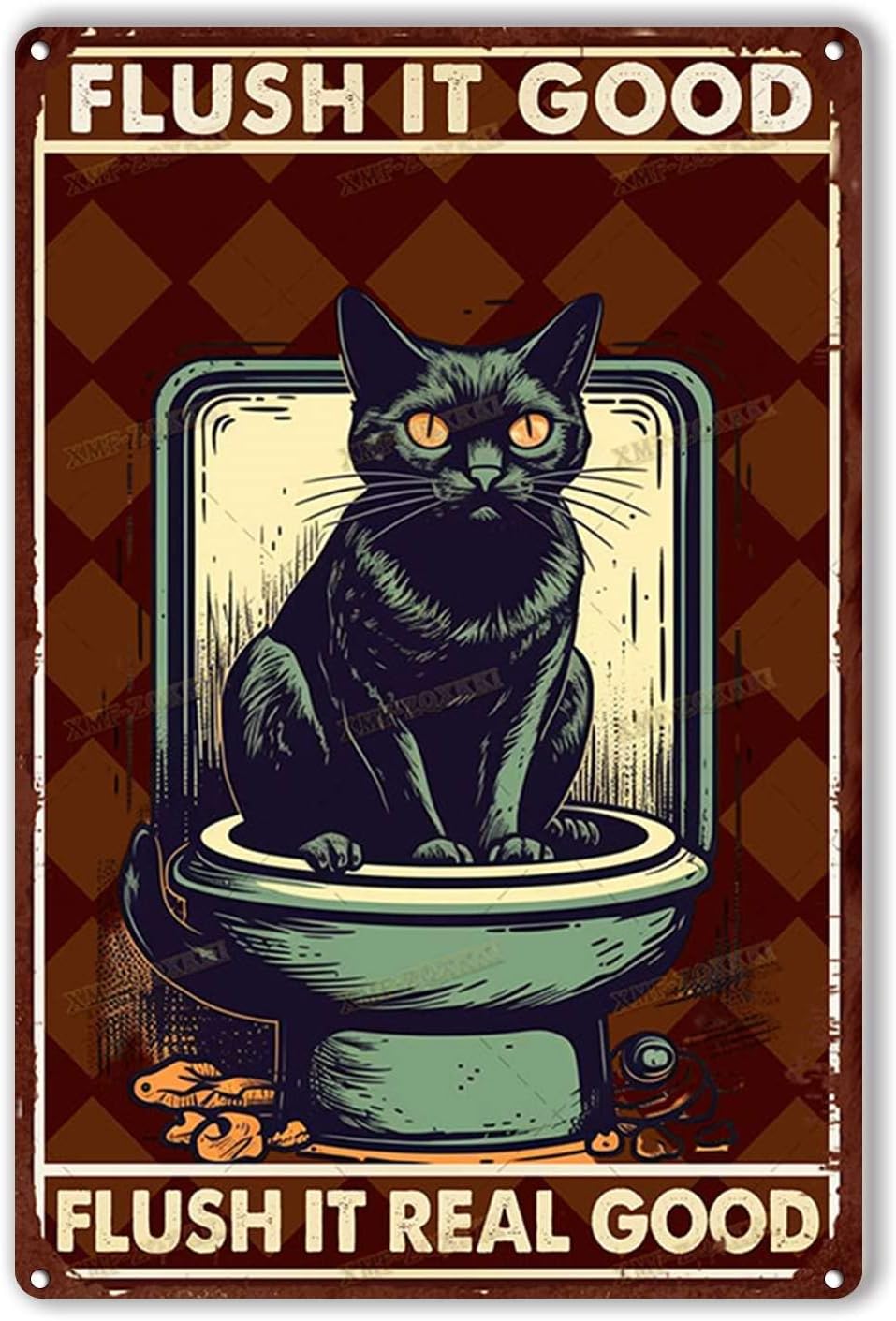 Tin Sign Flush It Good Real Fu - Home Goods Bathroom Decor のレビューと価格