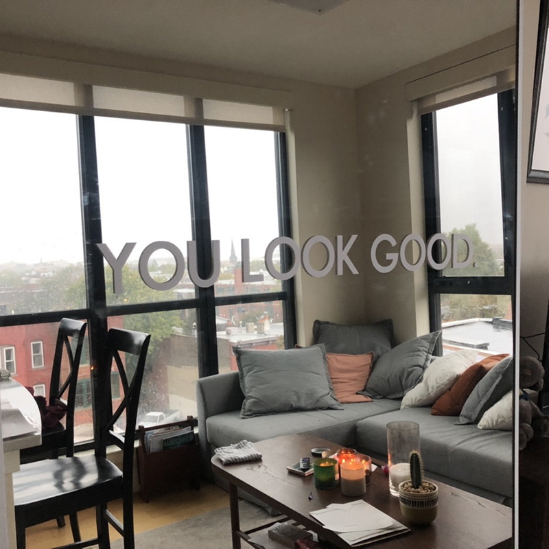 You Look Good Mirror Wall Stic - Home Goods Bathroom Decor のレビューと価格