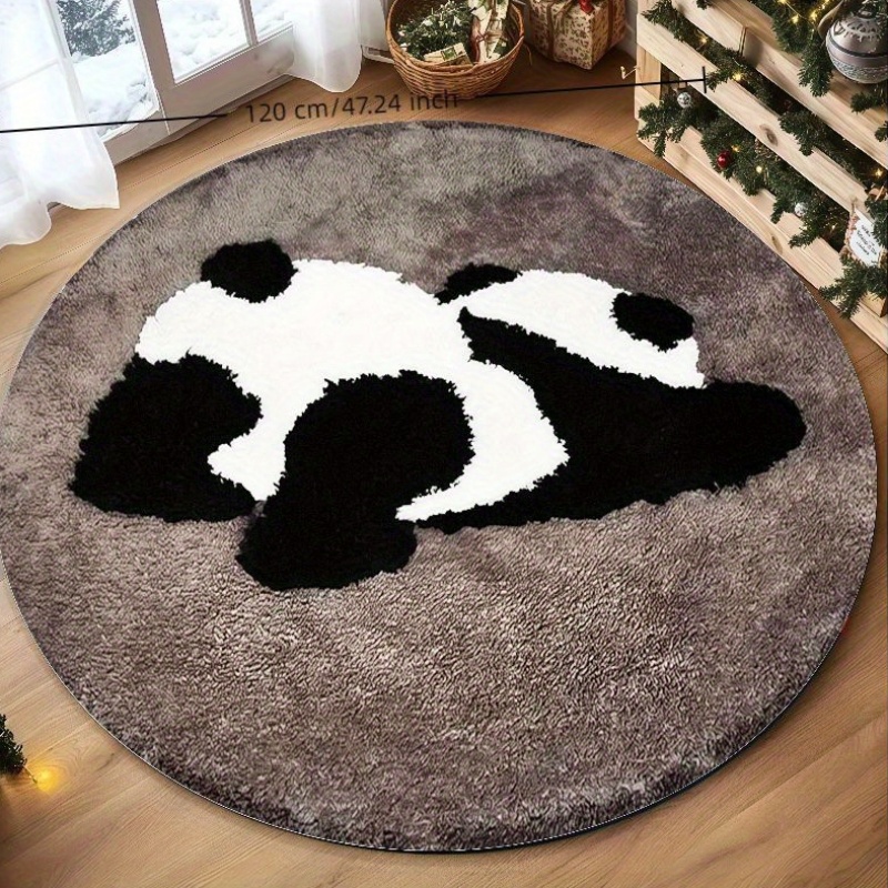 Panda Pattern Round Rug Flanne - Home Bathroom Design Ideas のレビューと価格