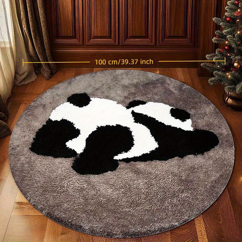 Panda Pattern Round Rug Flanne - Home Bathroom Design Ideas のレビューと価格