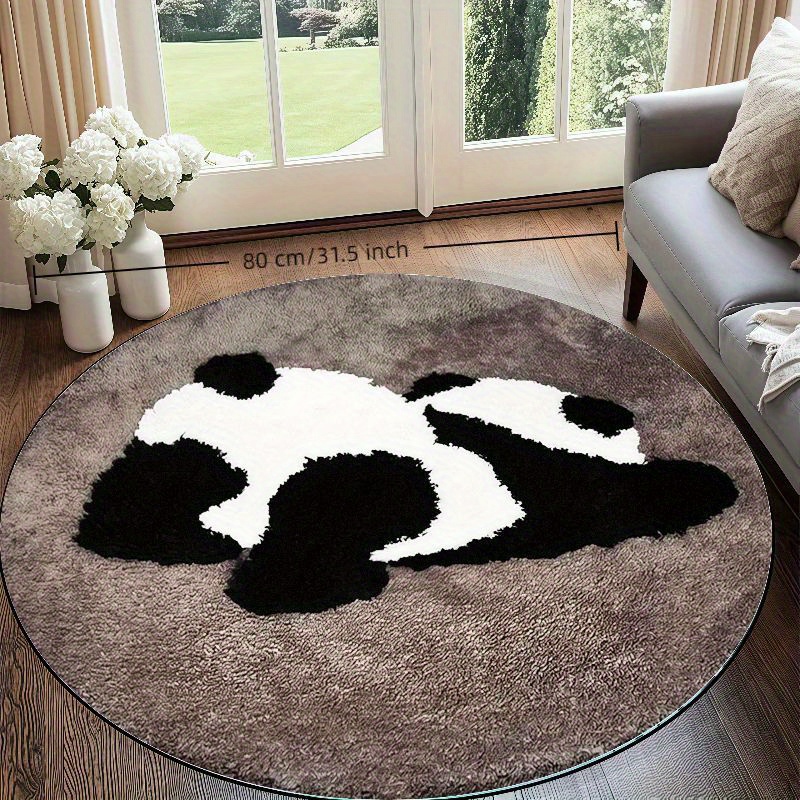 Panda Pattern Round Rug Flanne - Home Bathroom Design Ideas のレビューと価格
