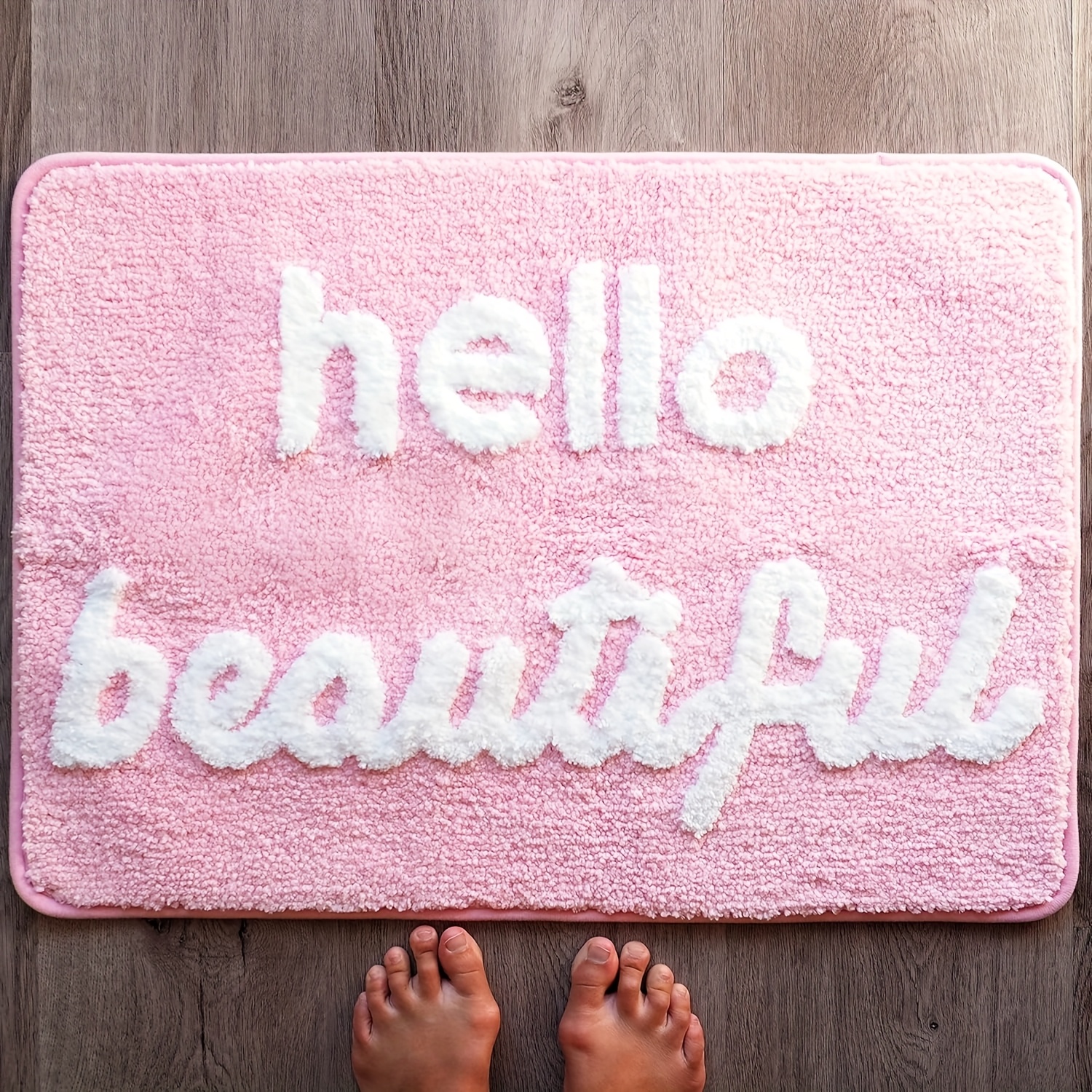 1pc, Hello Beautiful Non-slip  - Home Goods Bathroom Decor のレビューと価格