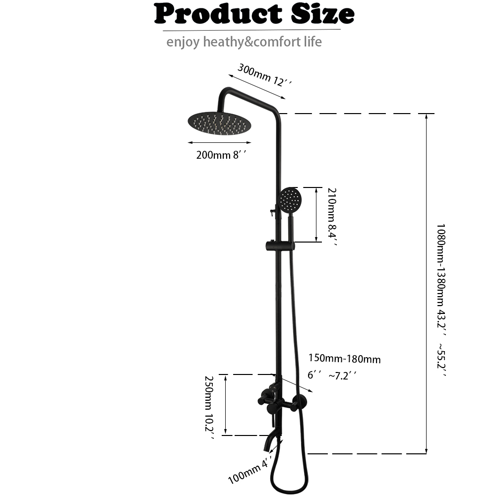 KEMAIDI Shower faucet Set Matt - Home Bathroom Taps のレビューと価格