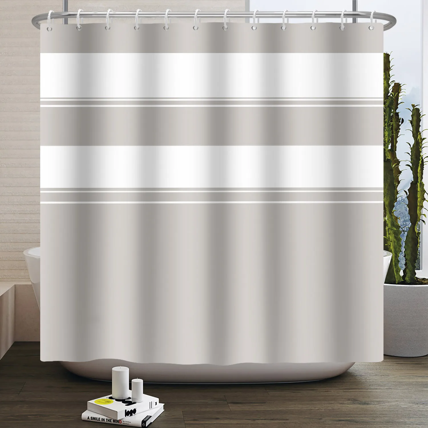Simple Line Pattern Shower Cur - Home Bathroom Partition のレビューと価格