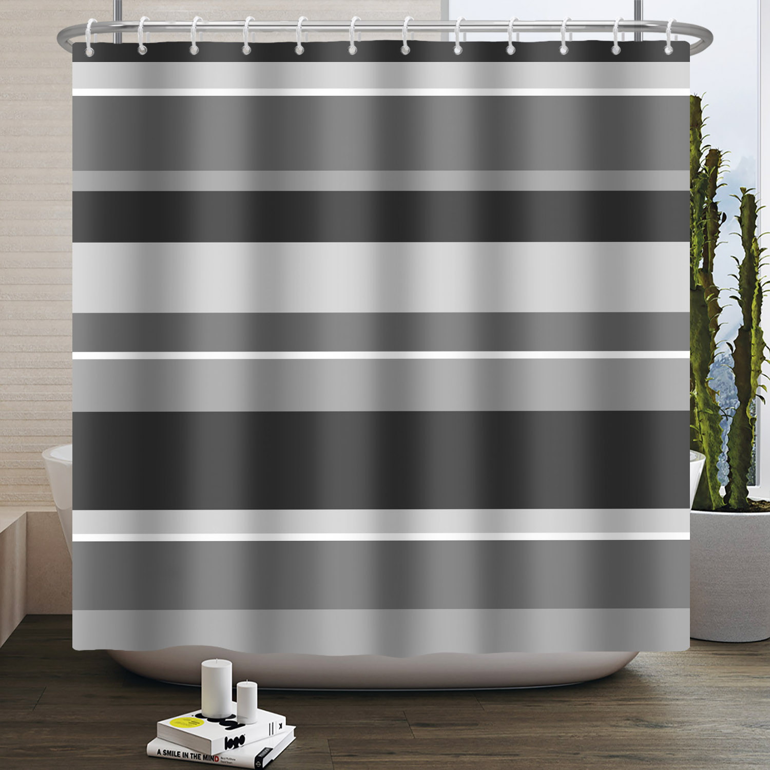 Simple Line Pattern Shower Cur - Home Bathroom Partition のレビューと価格