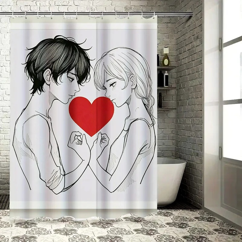 Romantic Couple Shower Curtain - Home Bathroom Design Ideas のレビューと価格
