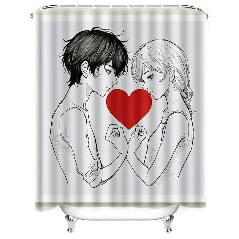 Romantic Couple Shower Curtain - Home Bathroom Design Ideas のレビューと価格