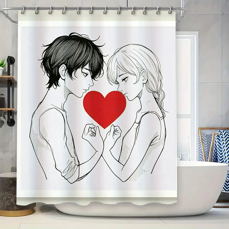 Romantic Couple Shower Curtain - Home Bathroom Design Ideas のレビューと価格