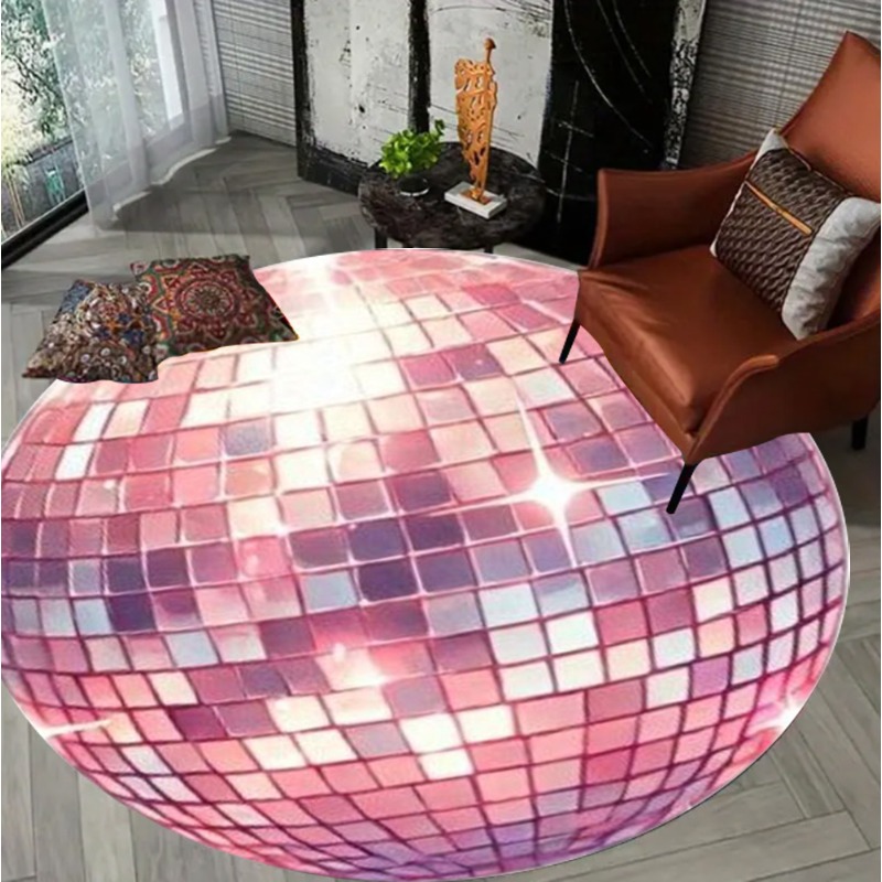 Colorful Square Pattern Round  - Home Goods Bathroom Rugs のレビューと価格