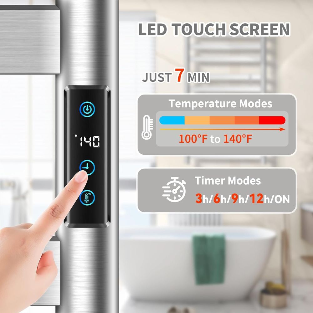 10-Bar Electric Wall-Mounted T - Towel Warmer Electric のレビューと価格