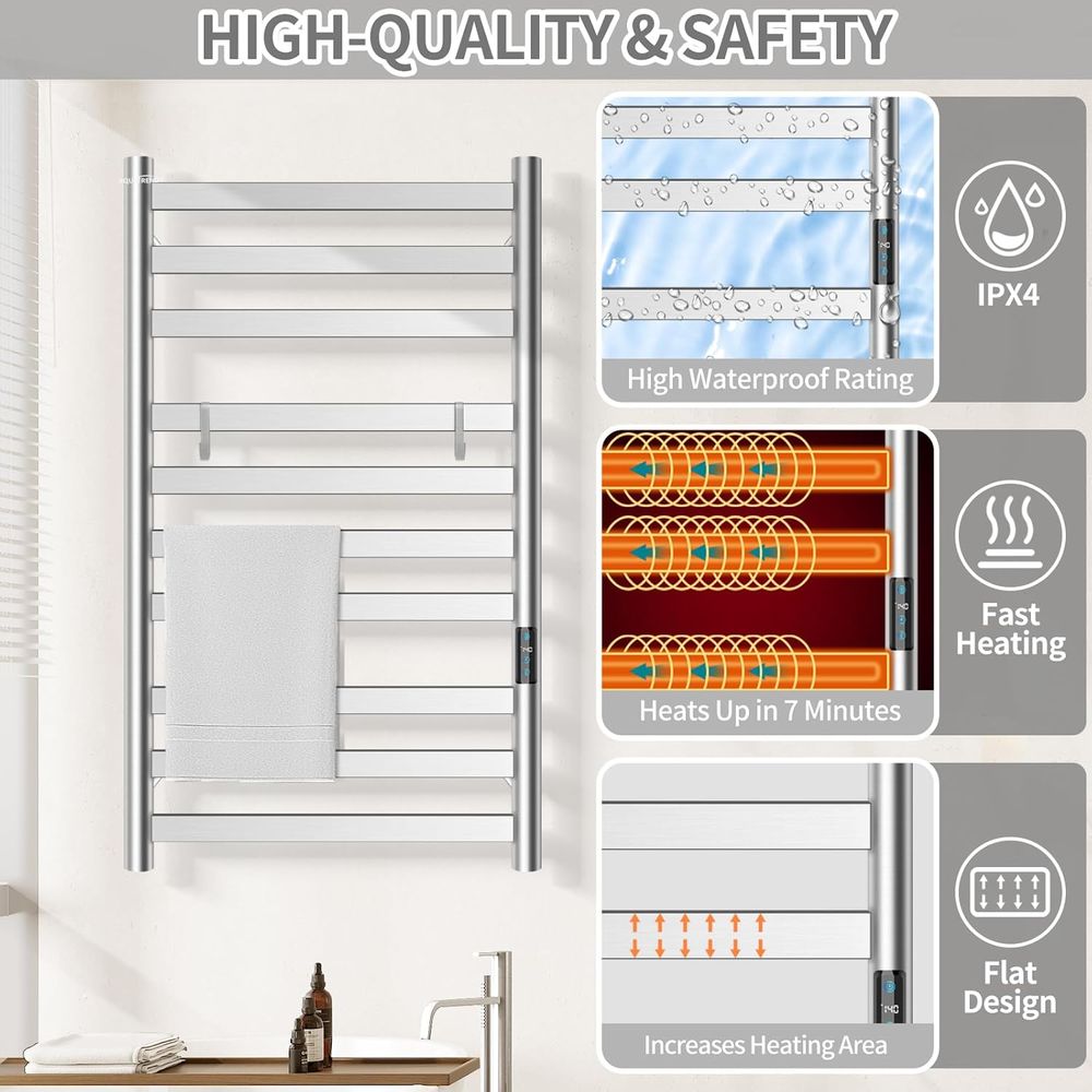 10-Bar Electric Wall-Mounted T - Towel Warmer Electric のレビューと価格