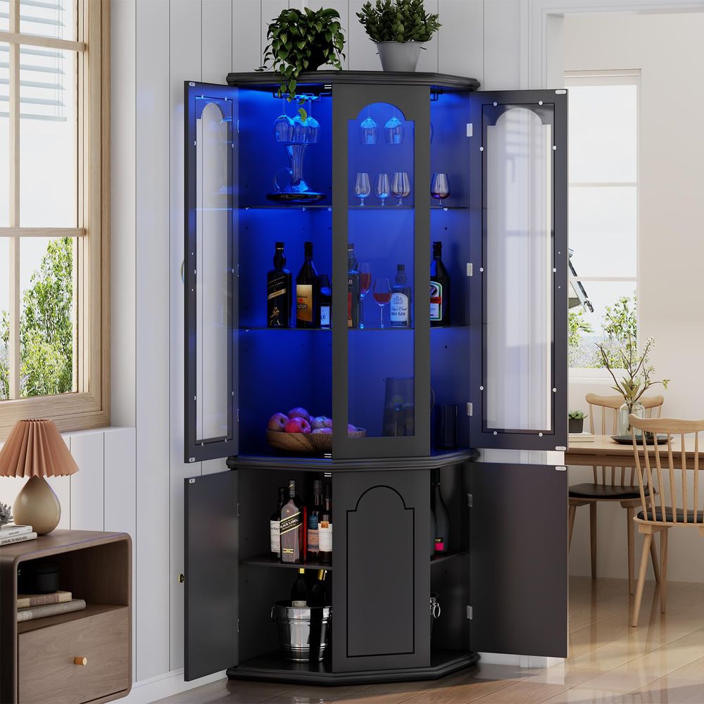 Corner Bar Cabinet w LED Light - Home & Bathroom Building Products Pte Ltd のレビューと価格